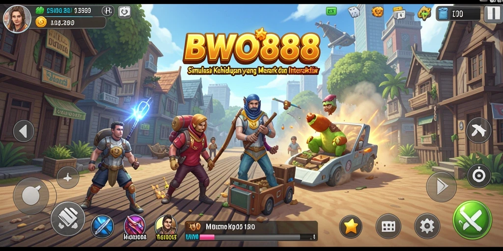 Tangkapan layar dari gameplay BWO888 yang menampilkan interaksi karakter.