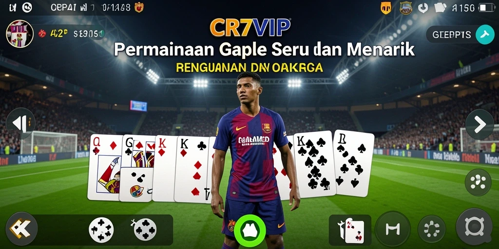 Screenshot utama CR7VIP dengan gameplay Gaple yang menarik.