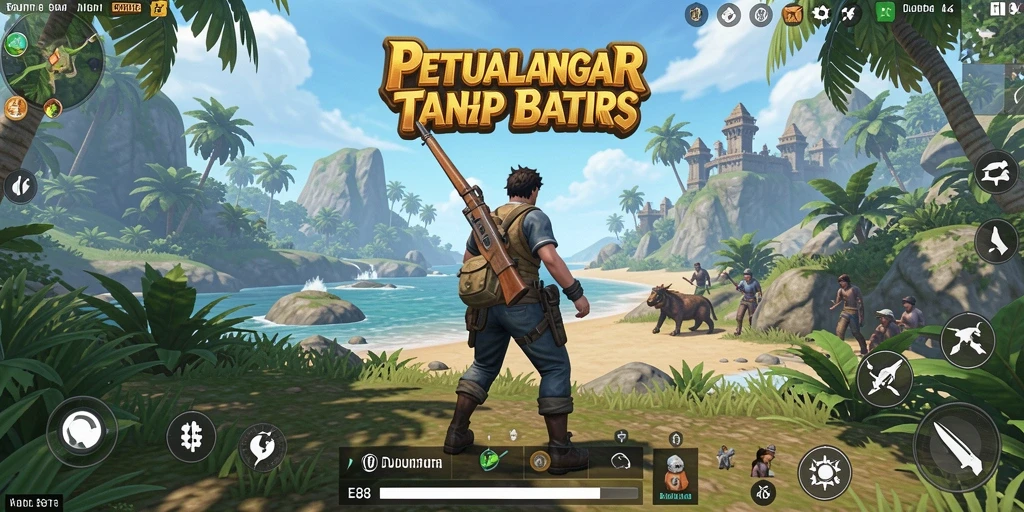 Tangkapan layar gameplay <strong>E88</strong> menampilkan eksplorasi dunia terbuka yang mengesankan.