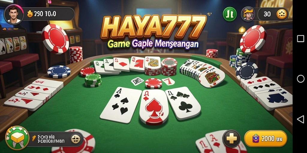 Screenshot gameplay HAYA777 yang menampilkan aksi Gaple seru.