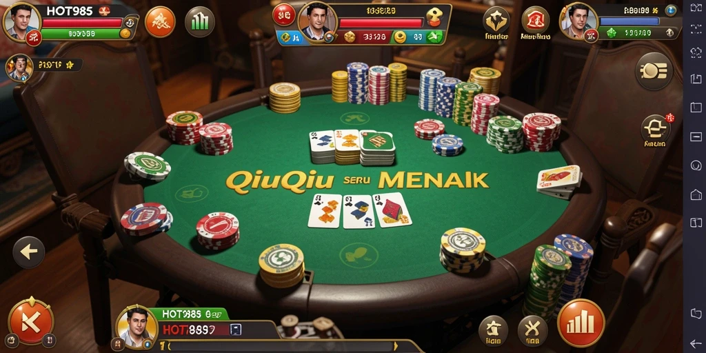 Tampilan gameplay seru dari HOT985 saat bermain QiuQiu.