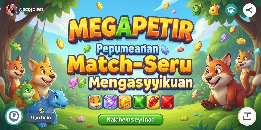 Tampilan permainan MEGAPETIR dengan gameplay Match-3 yang mendebarkan.
