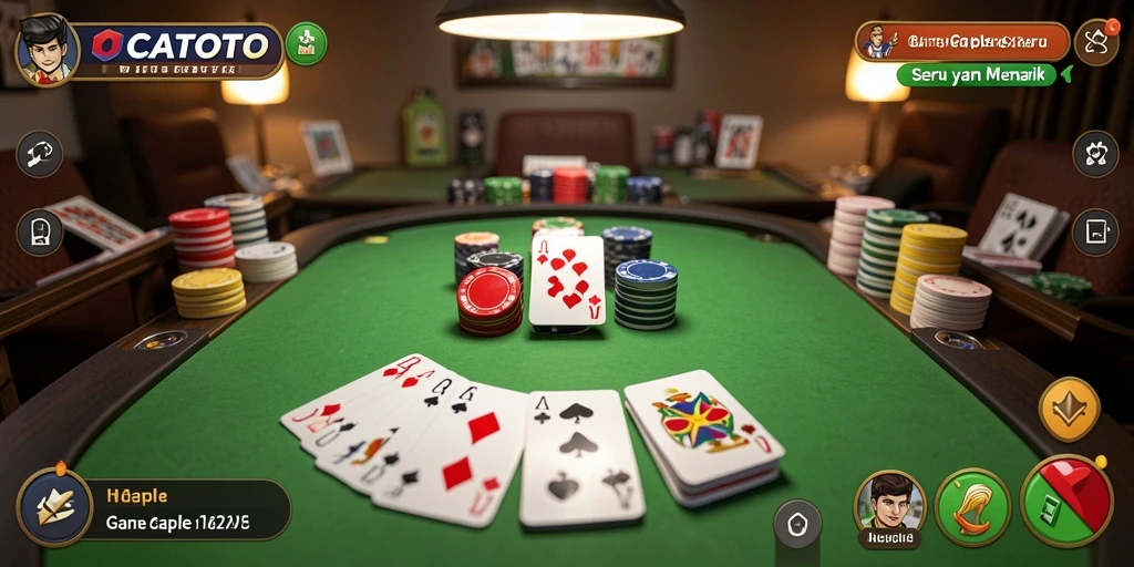 Tampilan gameplay seru OCATOTO dalam permainan Gaple.