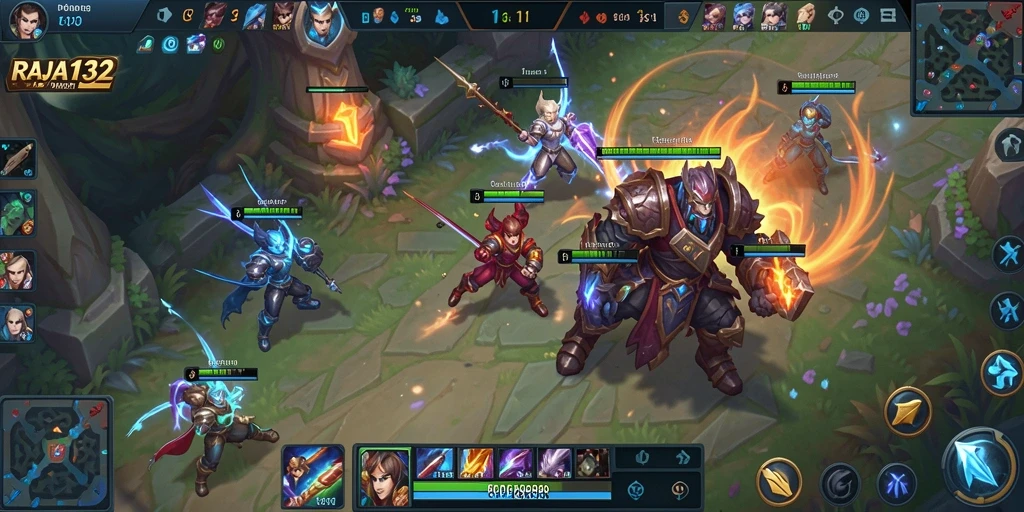 Tampilan gameplay mendebarkan di RAJA132 dengan pertempuran strategi.