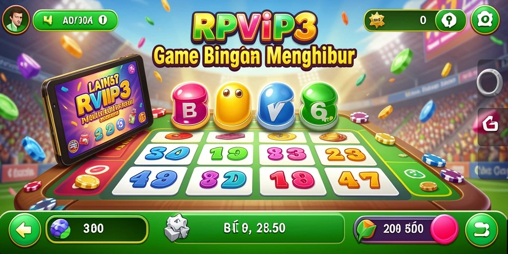 Tampilan gameplay seru RPVIP3 dengan angka bingo yang menunggu untuk ditarik.